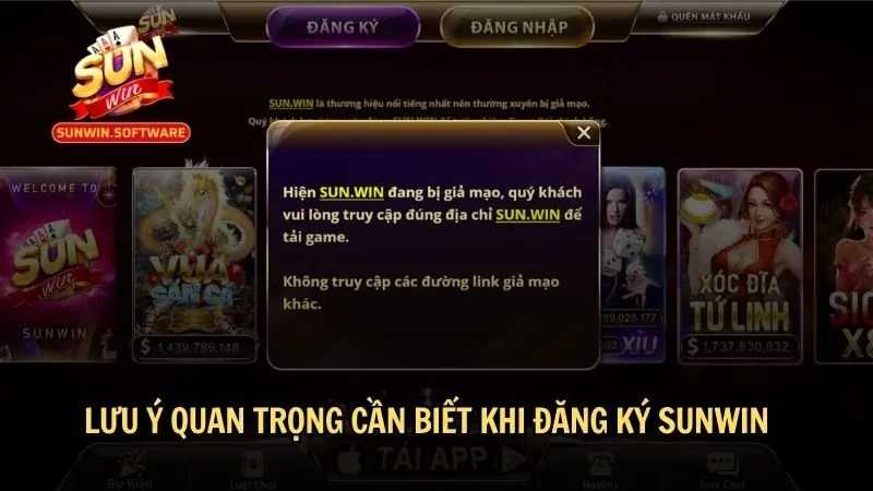 dang ky sunwin 3 Lưu ý quan trọng cần biết khi đăng ký Sunwin