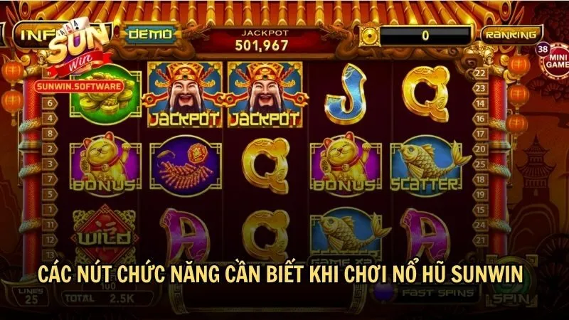 no hu sunwin 2 Các nút chức năng cần biết khi chơi nổ hũ Sunwin